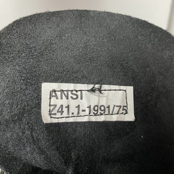 Vtg Biltrite ANSI Z41.1-1991/75 Leather Combat Boots Mens 9.5 R Black Steel Toe - Picture 2 of 11